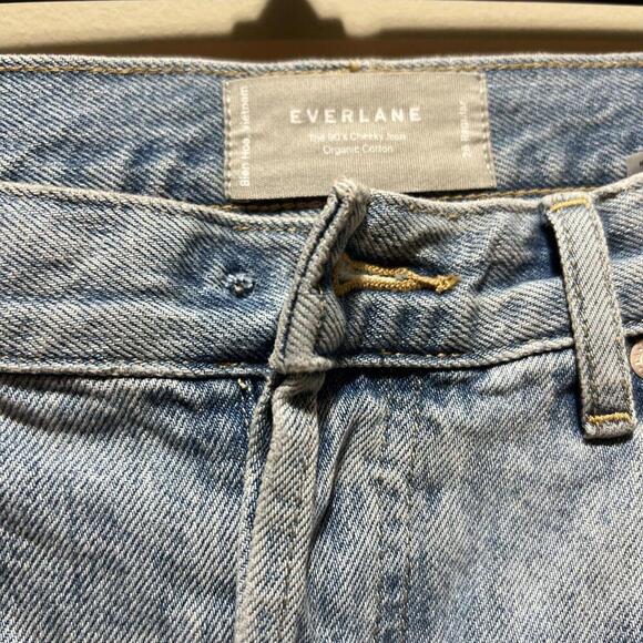Everlane 90's Cheeky Jeans Womens Size 28 Crop Light Wash  Button Fly READ - Picture 2 of 3